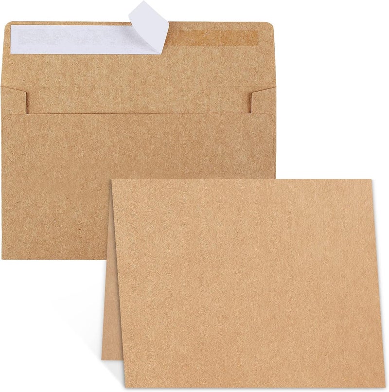 Joyberg Blank Cards and Envelopes 4x6, 30 Pack Brown Invitation Cardstock with Envelopes, Thank you Blank Greeting Cards and Envelopes, for All Occasions DIY, Print custom (60 Pcs) - Image 1